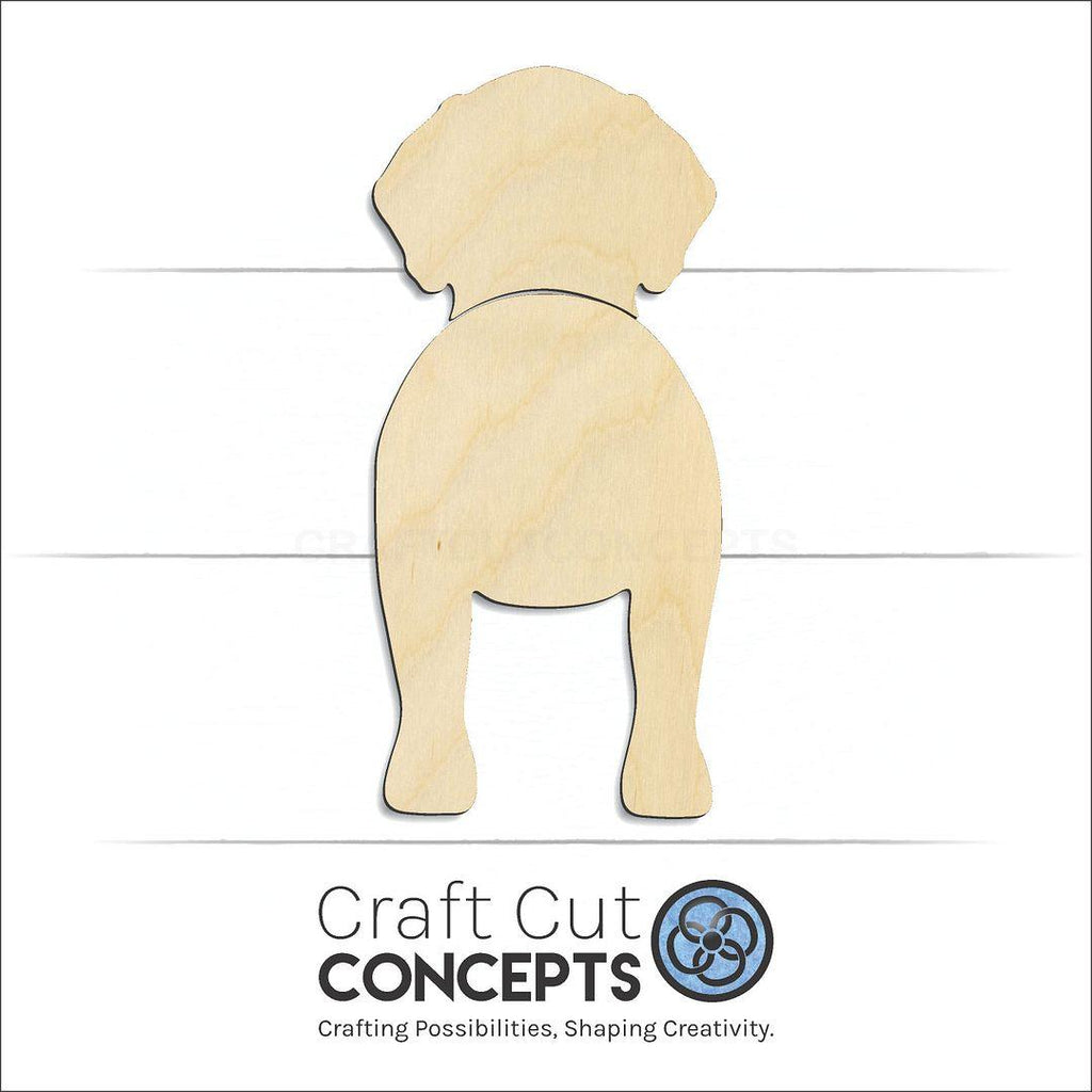 Craft Cut Concepts Logo under a wood Wirehaired Pointing Griffon craft shape and blank