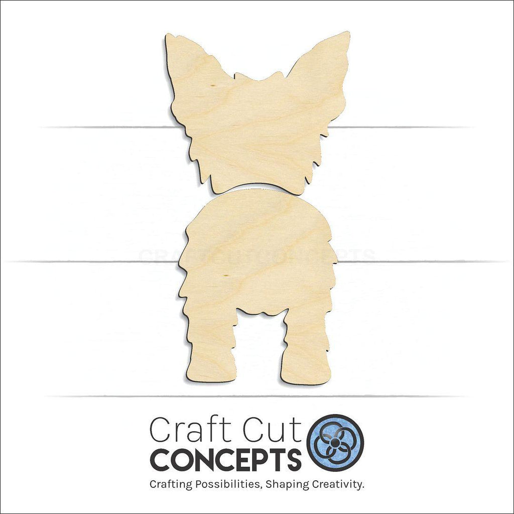 Craft Cut Concepts Logo under a wood Yorkshire Terrier craft shape and blank