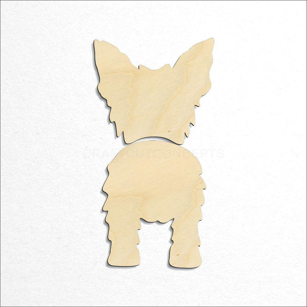 Wooden Yorkshire Terrier craft shape available in sizes of 2 inch and up