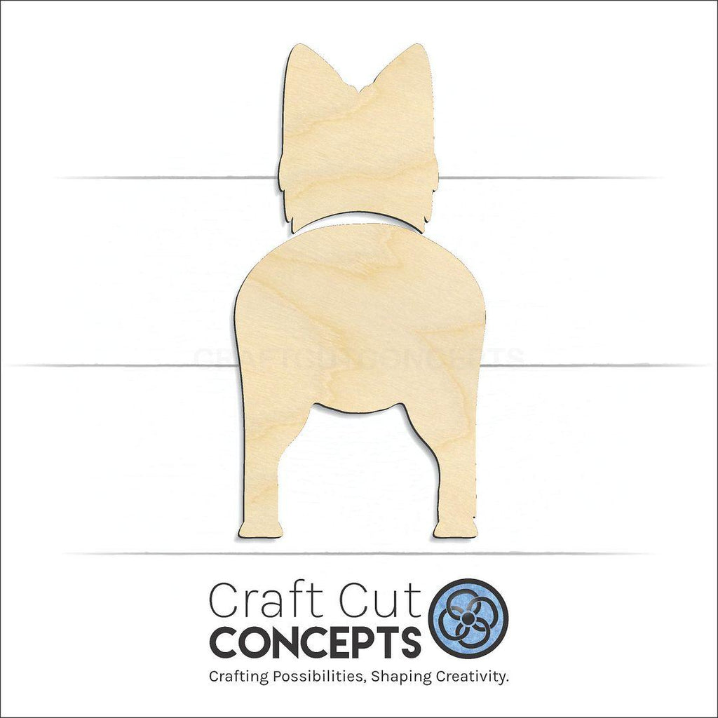 Craft Cut Concepts Logo under a wood Australian Terrier craft shape and blank