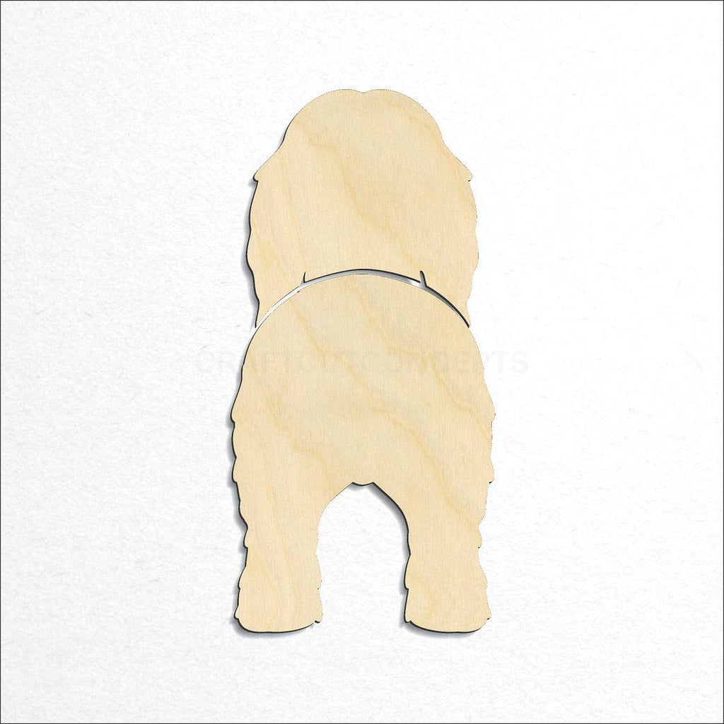 Wooden Bearded Collie craft shape available in sizes of 2 inch and up