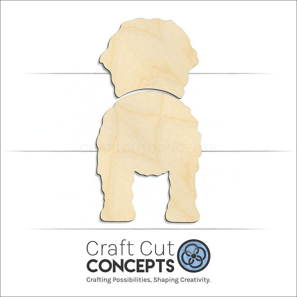 Craft Cut Concepts Logo under a wood Bernese Mountain Dog craft shape and blank