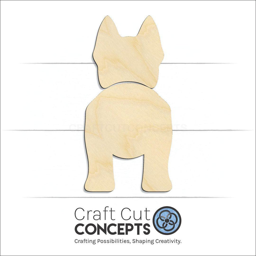 Craft Cut Concepts Logo under a wood Blue Heeler craft shape and blank