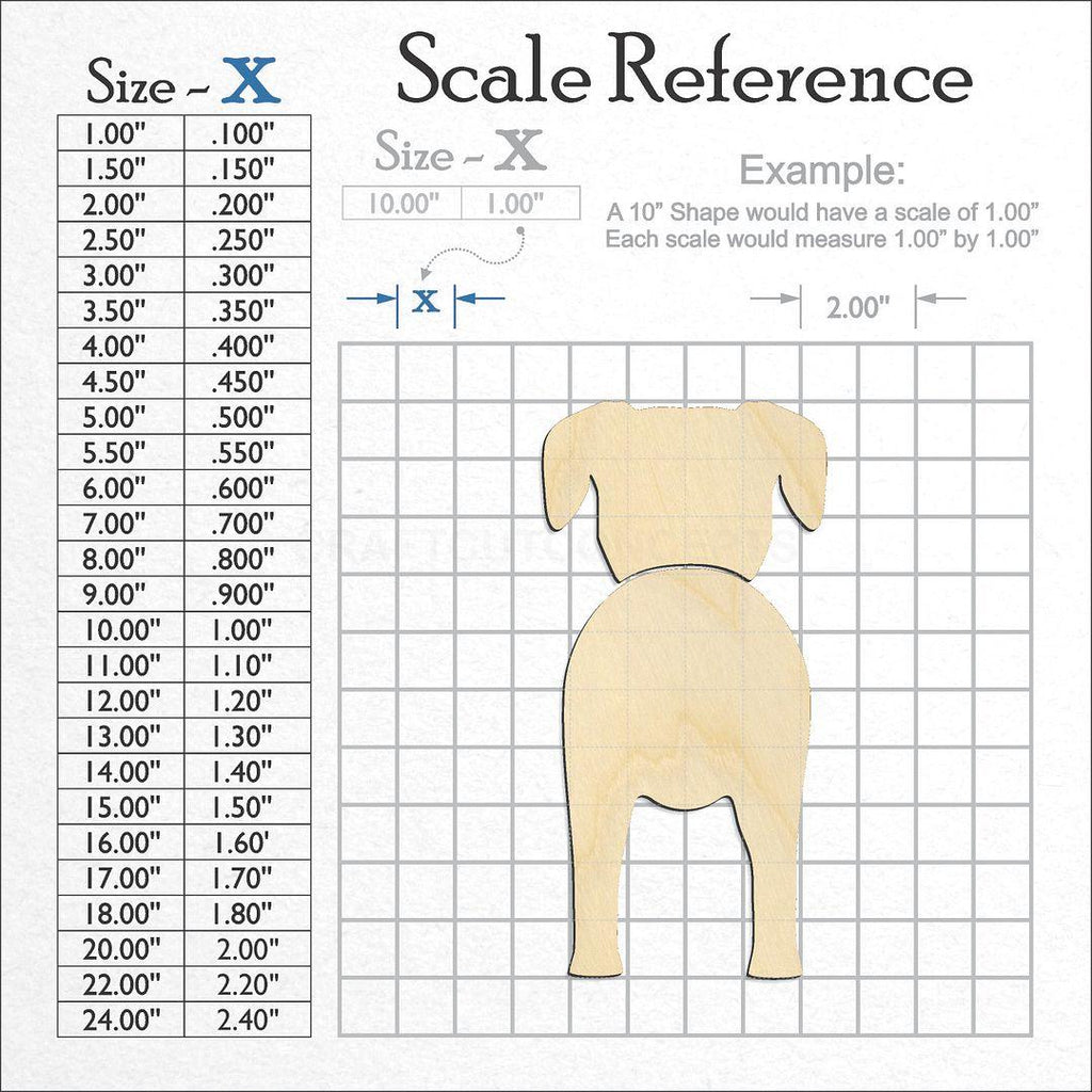 A scale and graph image showing a wood Blue Lacy craft blank