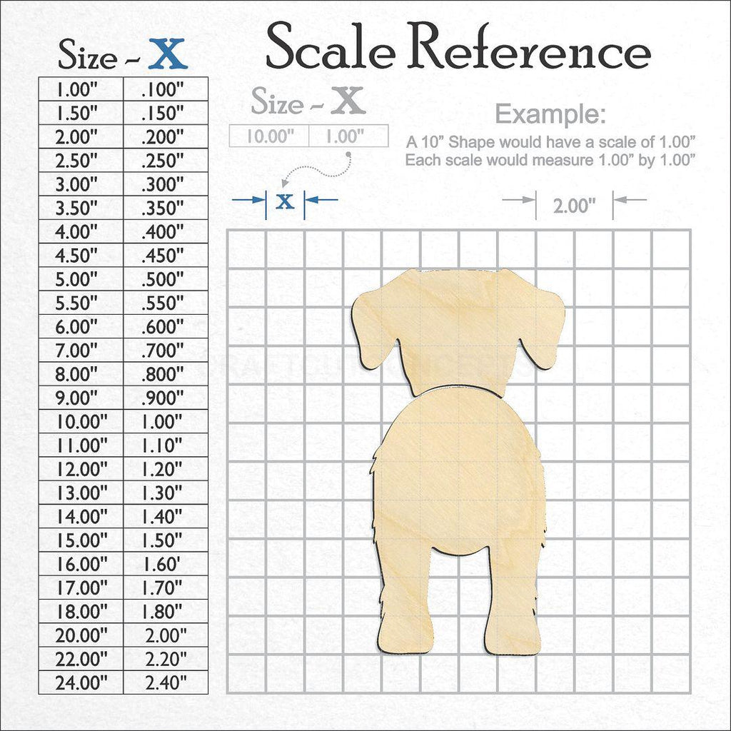 A scale and graph image showing a wood Borador craft blank