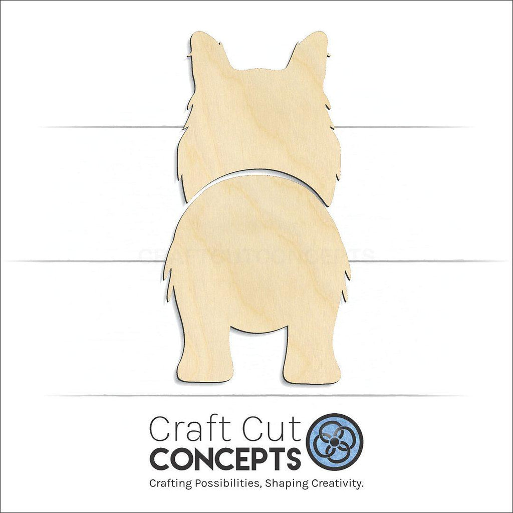 Craft Cut Concepts Logo under a wood Border Collie craft shape and blank