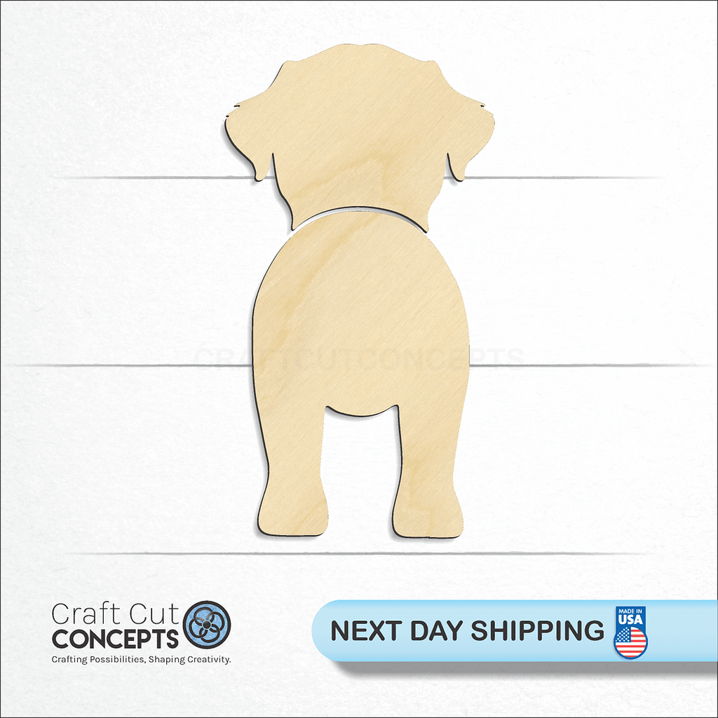 Craft Cut Concepts logo and next day shipping banner with an unfinished wood Border Terrier craft shape and blank