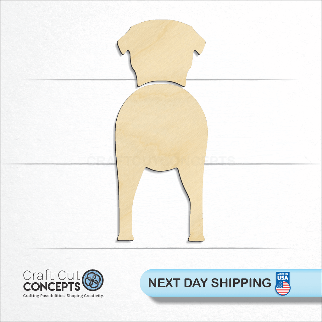 Craft Cut Concepts logo and next day shipping banner with an unfinished wood Borzoi craft shape and blank