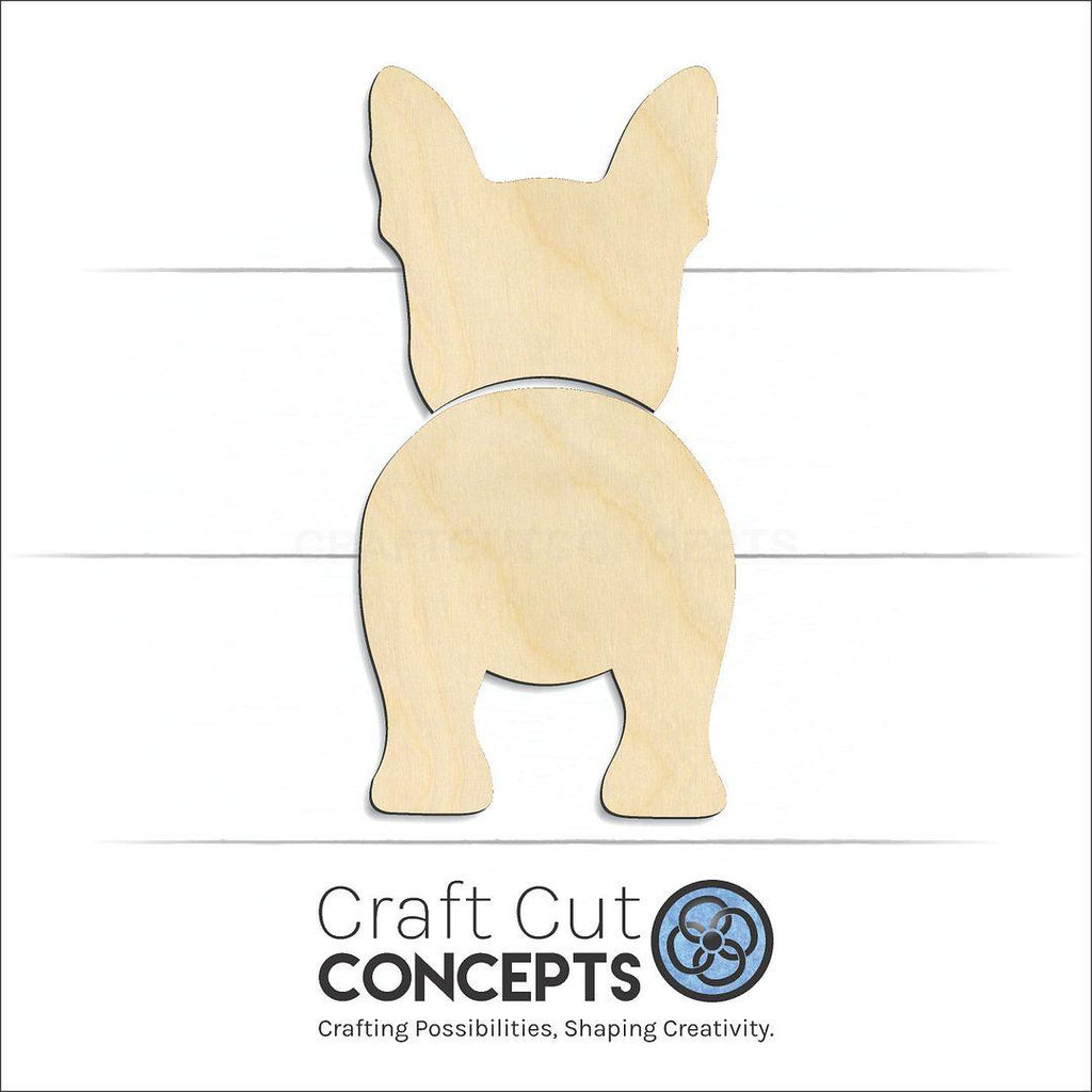 Craft Cut Concepts Logo under a wood Boston Terrier craft shape and blank