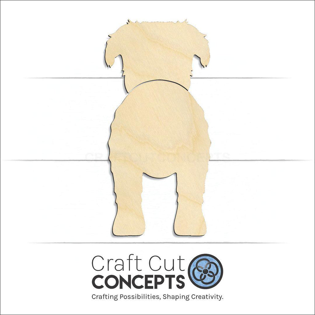 Craft Cut Concepts Logo under a wood Bouvier des Flandres craft shape and blank