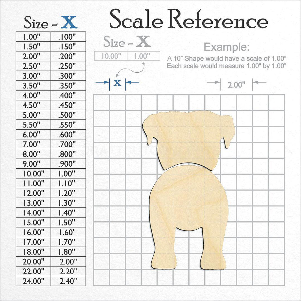 A scale and graph image showing a wood Boxer craft blank