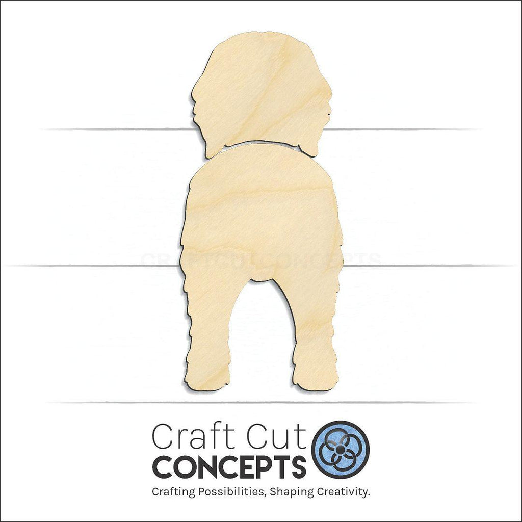 Craft Cut Concepts Logo under a wood Briard craft shape and blank