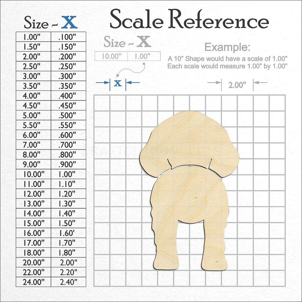 A scale and graph image showing a wood Brittany craft blank