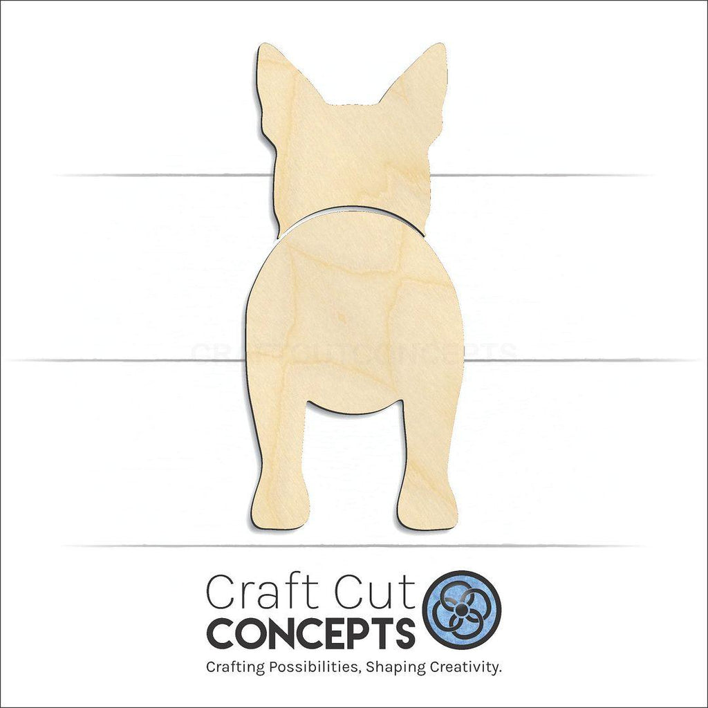 Craft Cut Concepts Logo under a wood Bull Terrier craft shape and blank