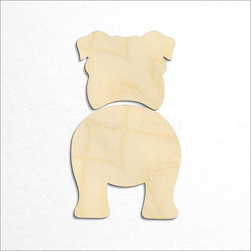 Wooden Bulldog craft shape available in sizes of 2 inch and up