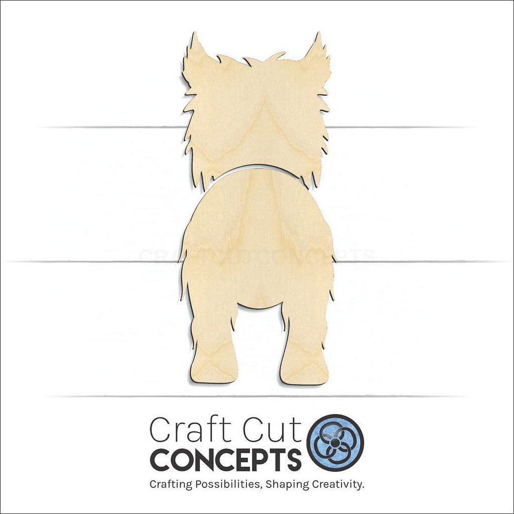 Craft Cut Concepts Logo under a wood Cairn Terrier craft shape and blank