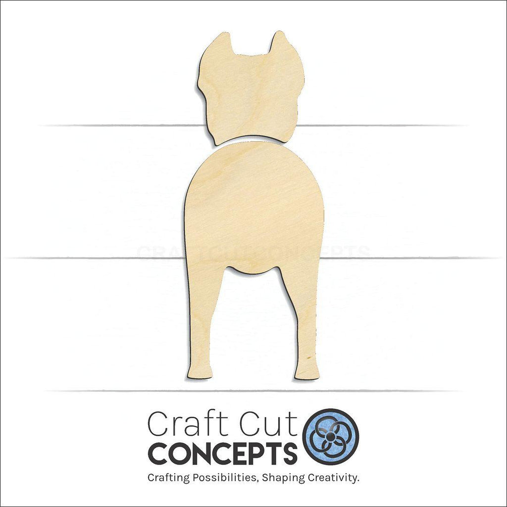 Craft Cut Concepts Logo under a wood Cane Corso craft shape and blank