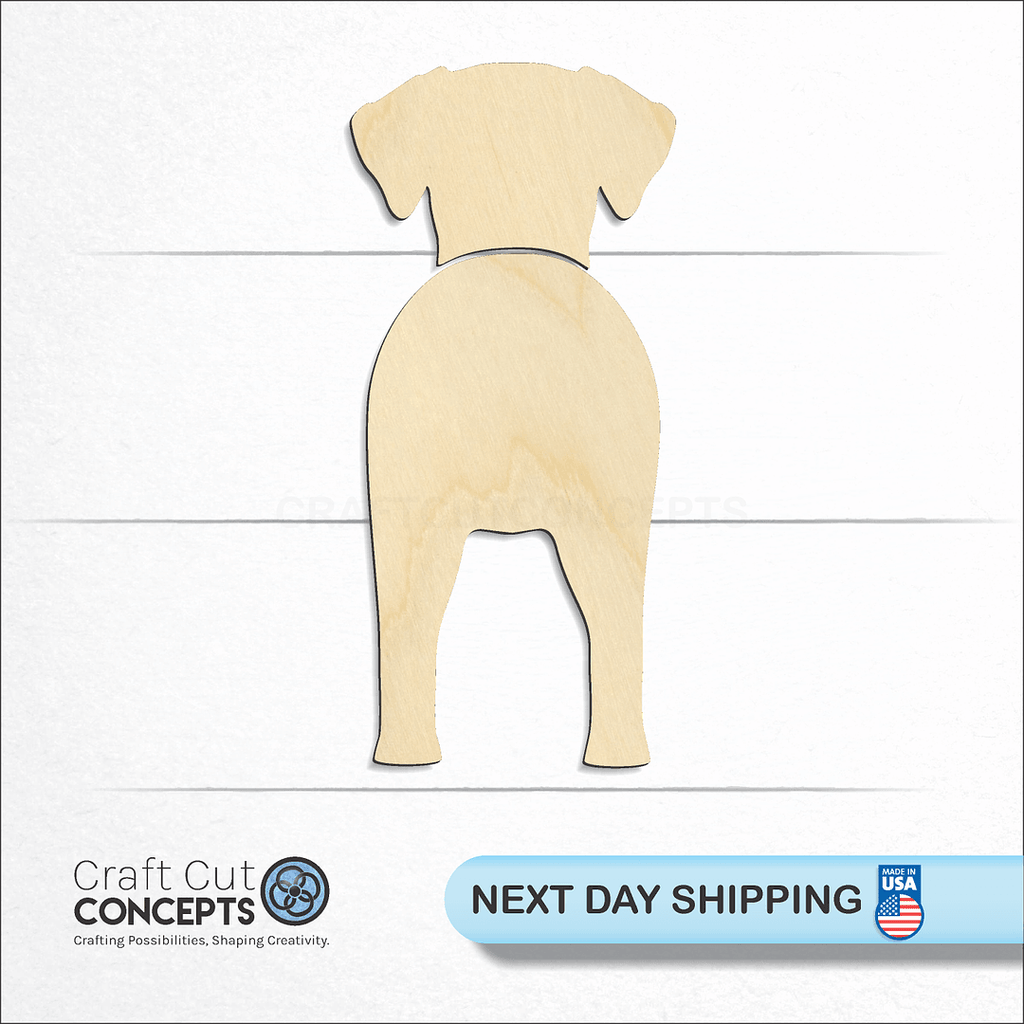 Craft Cut Concepts logo and next day shipping banner with an unfinished wood Catahoula Leopard Dog craft shape and blank