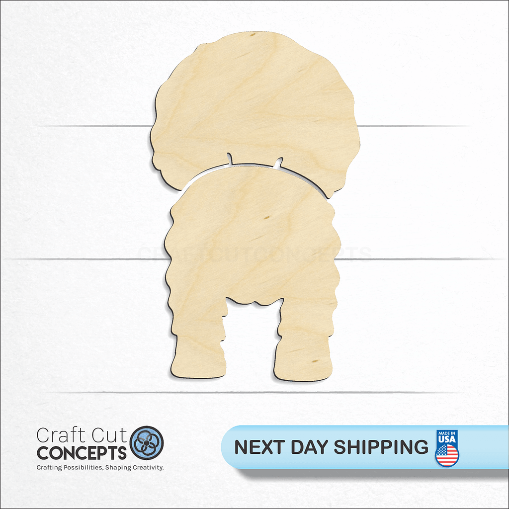 Craft Cut Concepts logo and next day shipping banner with an unfinished wood Cavalier King Charles Spaniel craft shape and blank