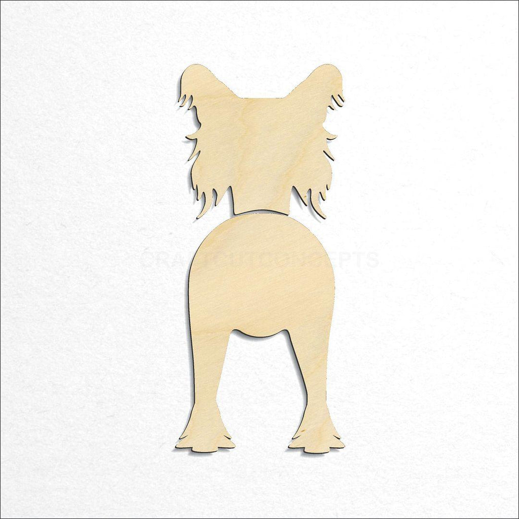 Wooden Chinese Crested craft shape available in sizes of 2 inch and up