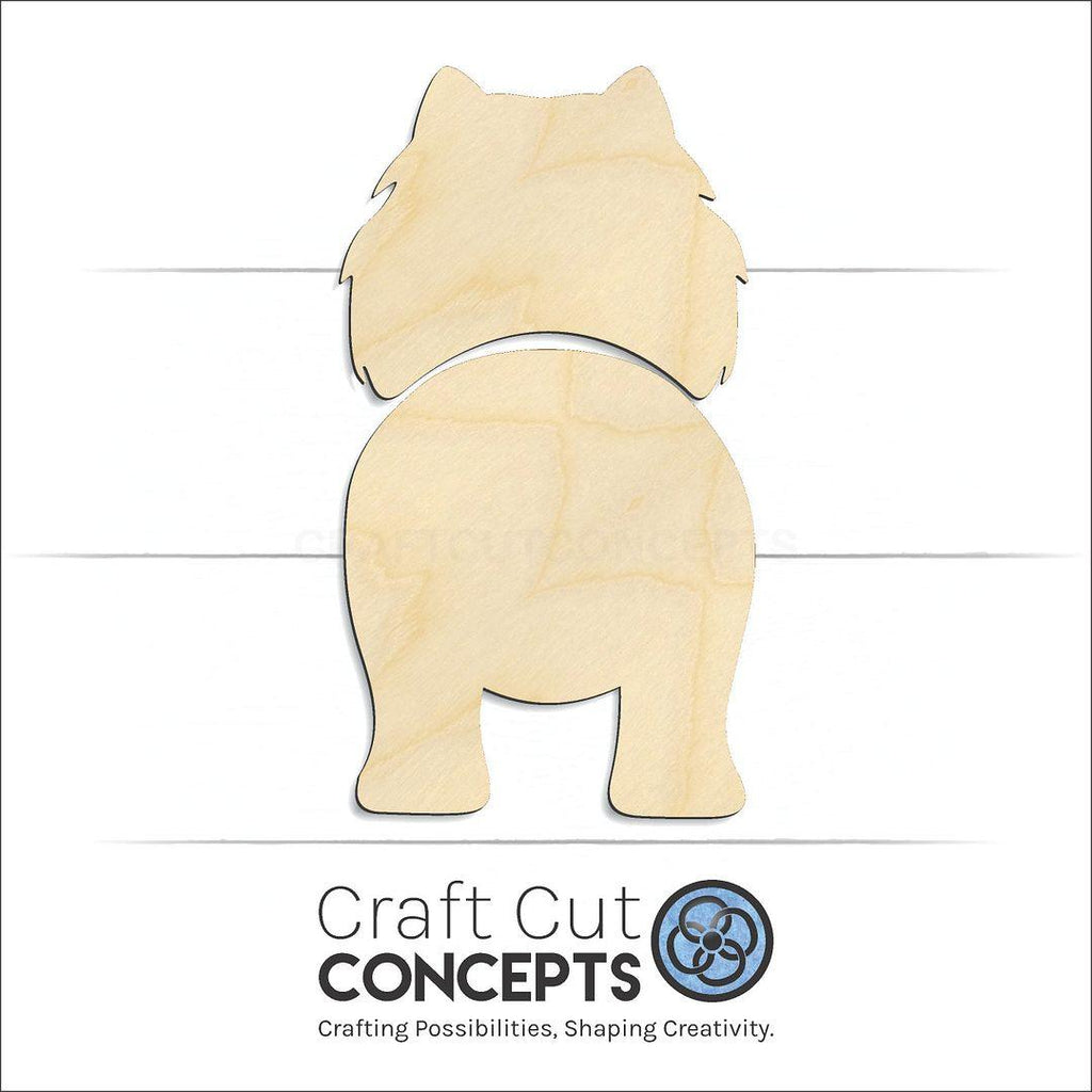 Craft Cut Concepts Logo under a wood Chow Chow craft shape and blank