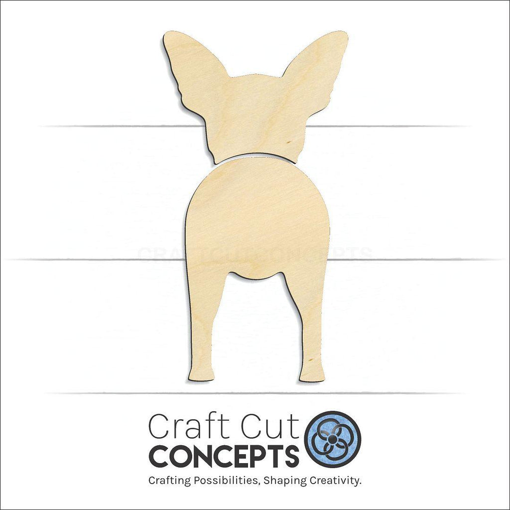 Craft Cut Concepts Logo under a wood Cihuahua craft shape and blank