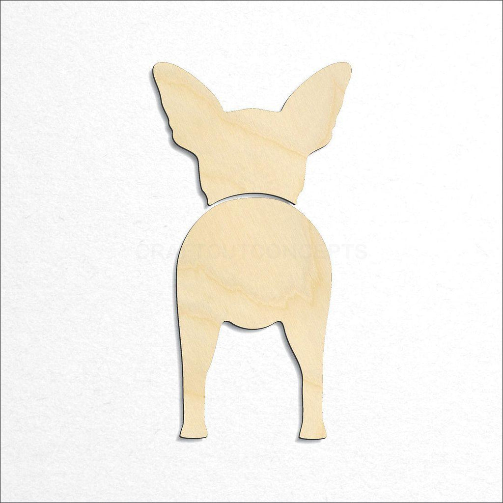 Wooden Cihuahua craft shape available in sizes of 2 inch and up