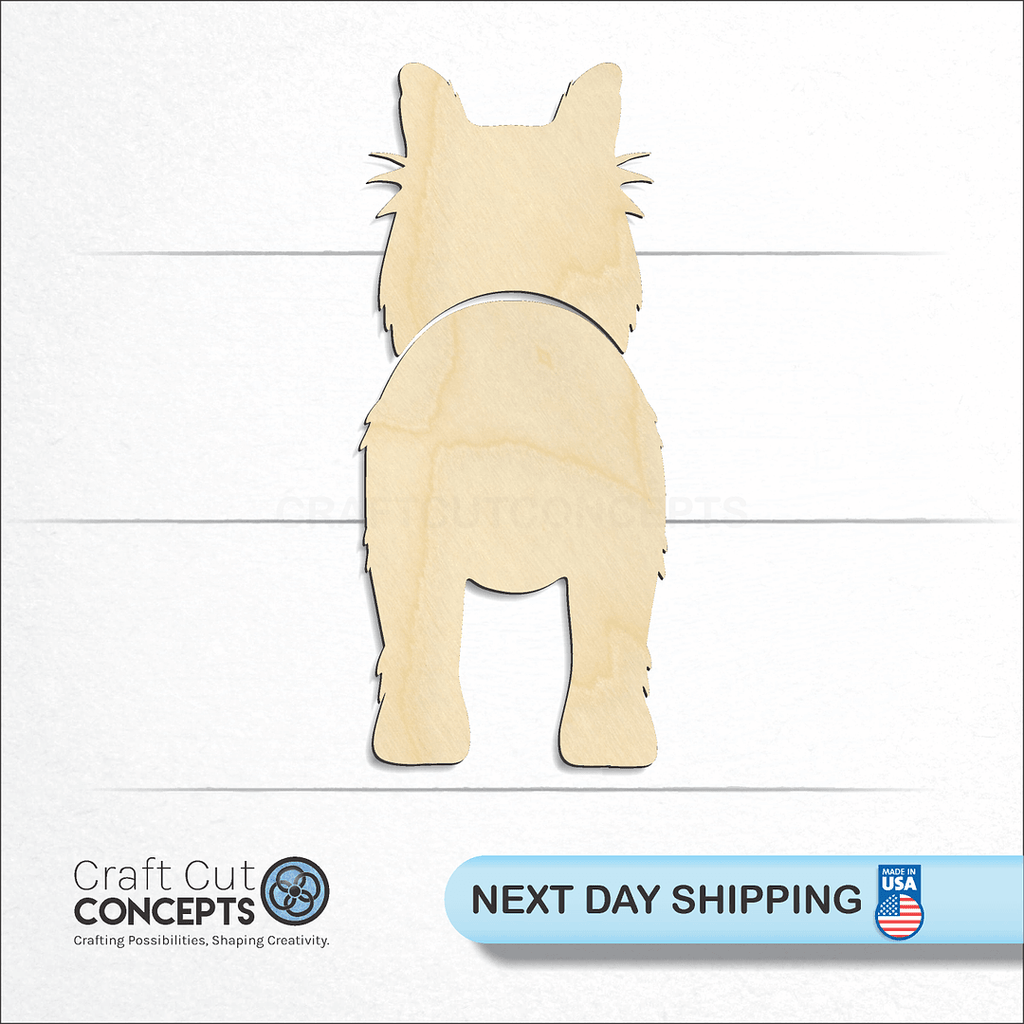 Craft Cut Concepts logo and next day shipping banner with an unfinished wood Collie craft shape and blank