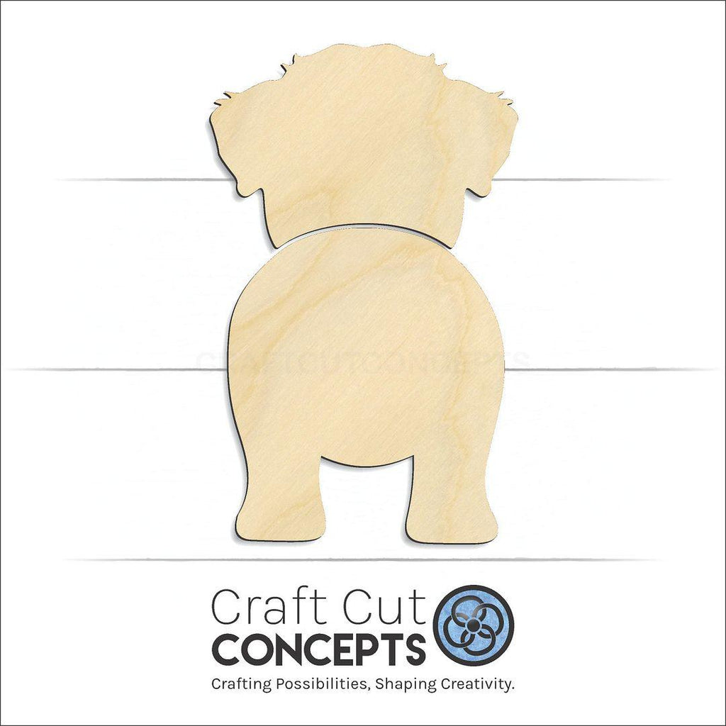 Craft Cut Concepts Logo under a wood Coton de Tulear craft shape and blank