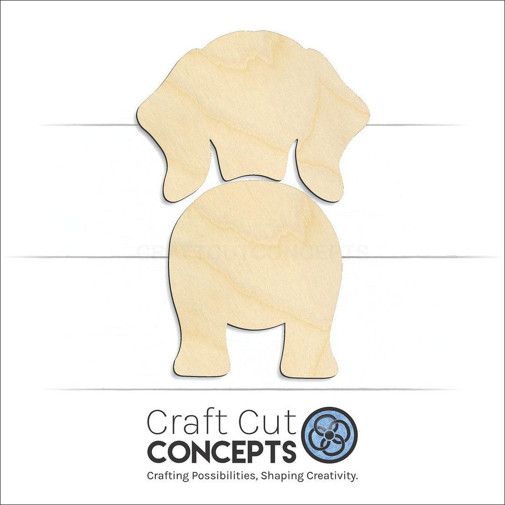 Craft Cut Concepts Logo under a wood Dachshund craft shape and blank