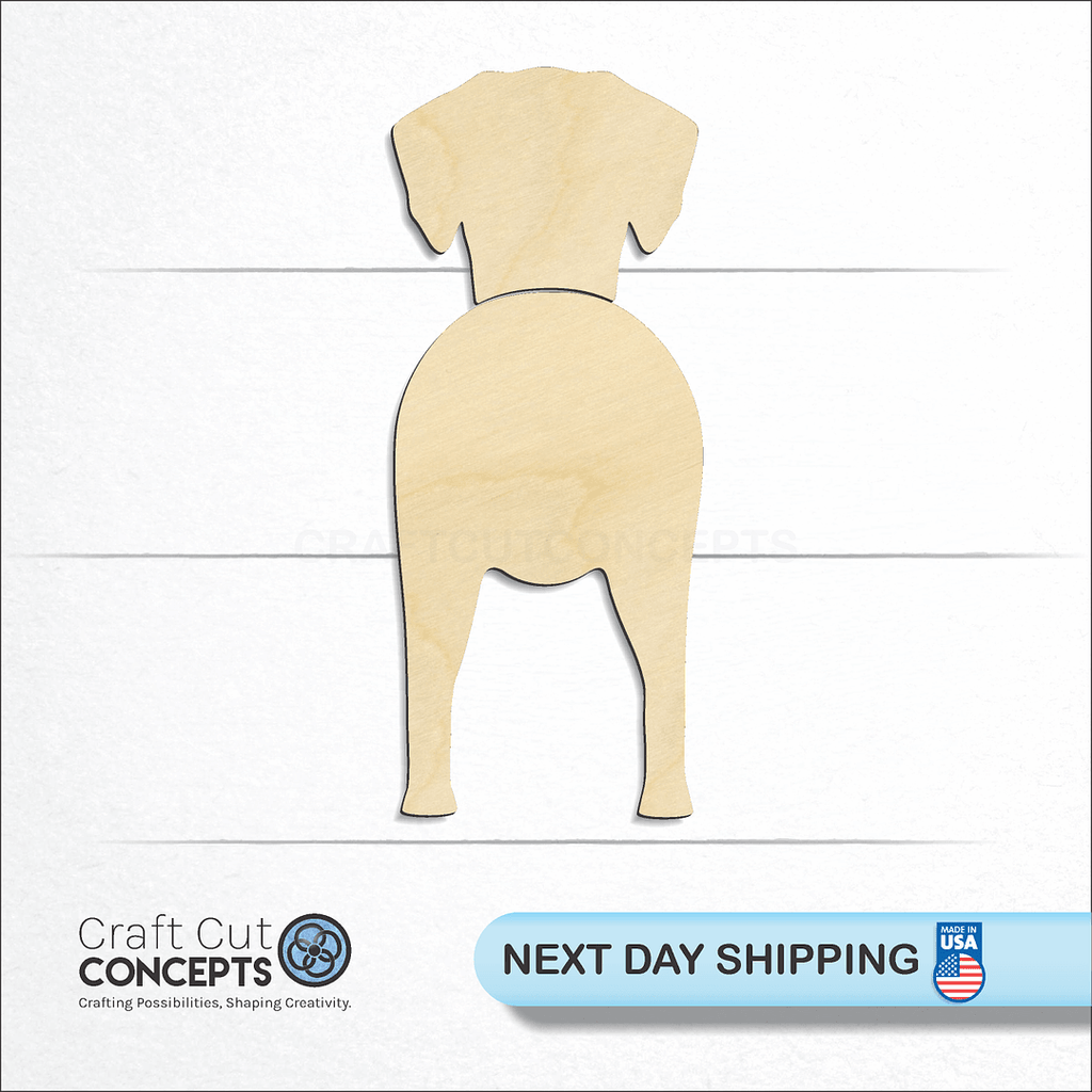 Craft Cut Concepts logo and next day shipping banner with an unfinished wood Dalmatian craft shape and blank