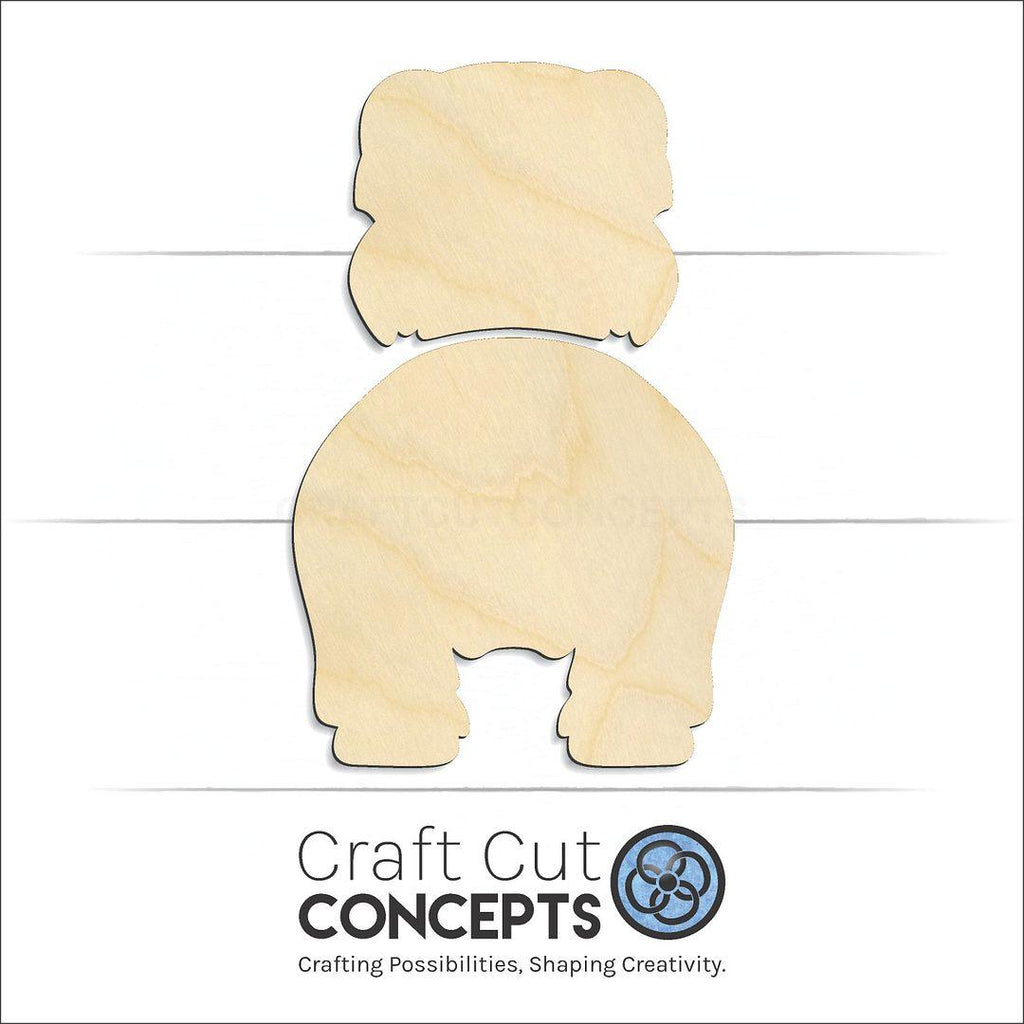 Craft Cut Concepts Logo under a wood Dandie Dinmont Terriers craft shape and blank