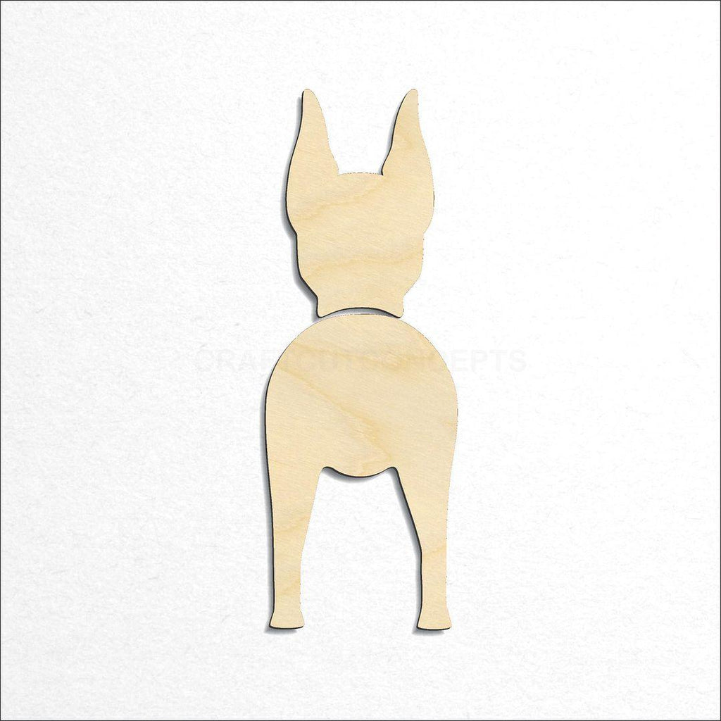 Wooden Doberman Pinscher craft shape available in sizes of 2 inch and up