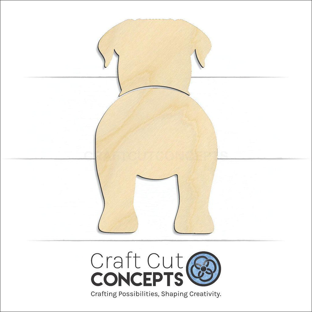 Craft Cut Concepts Logo under a wood Dogues de Bordeaux craft shape and blank