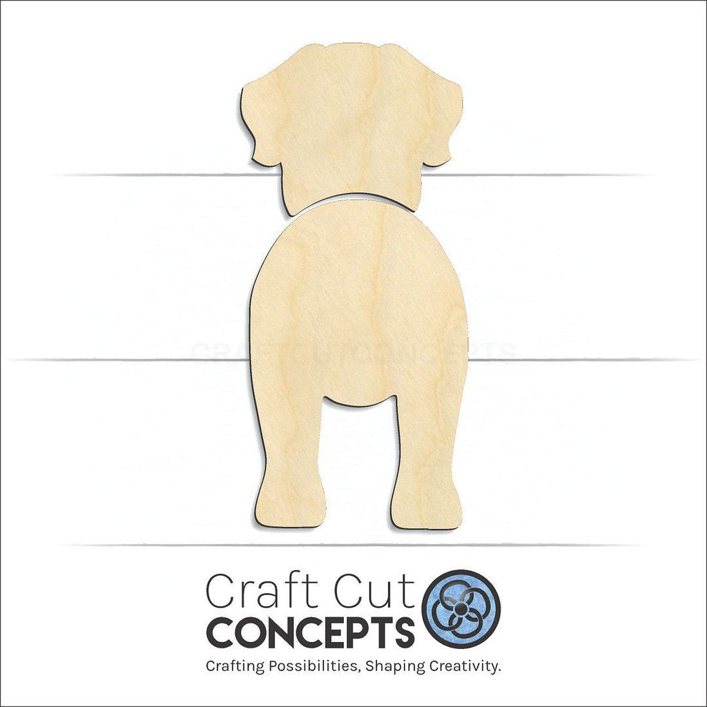 Craft Cut Concepts Logo under a wood English Mastiff craft shape and blank