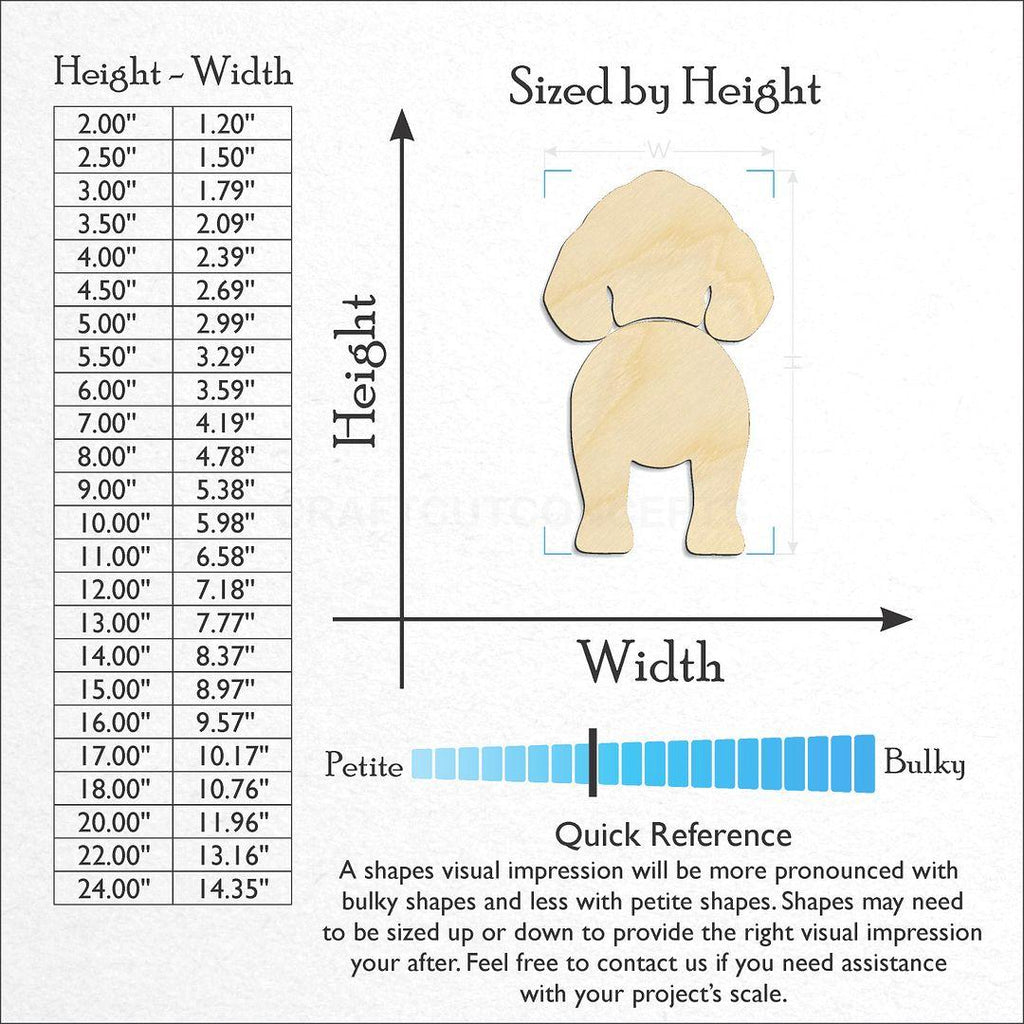 Sizes available for a laser cut English Springer Spaniel craft blank