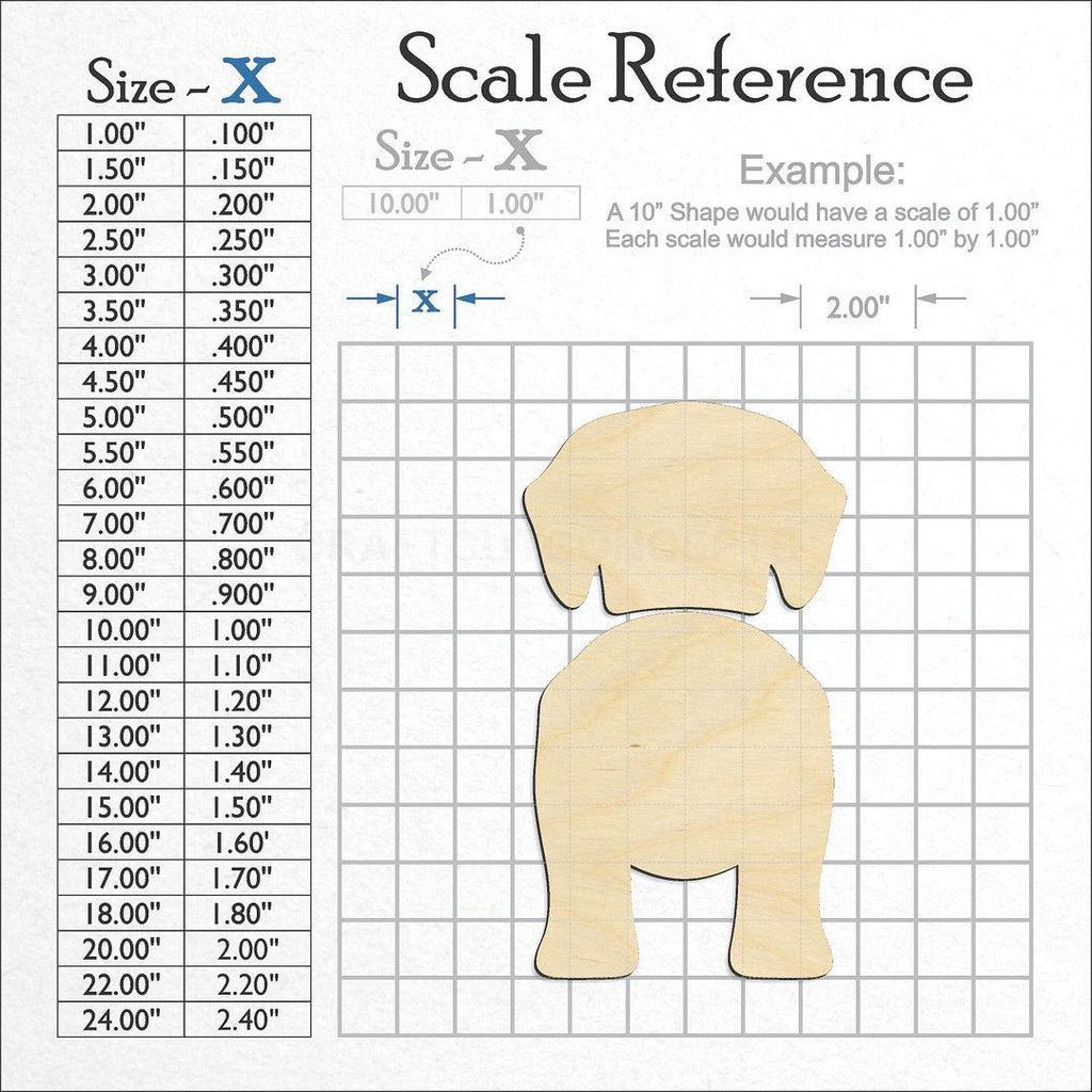 A scale and graph image showing a wood Entle Bucher Montain Dogs craft blank