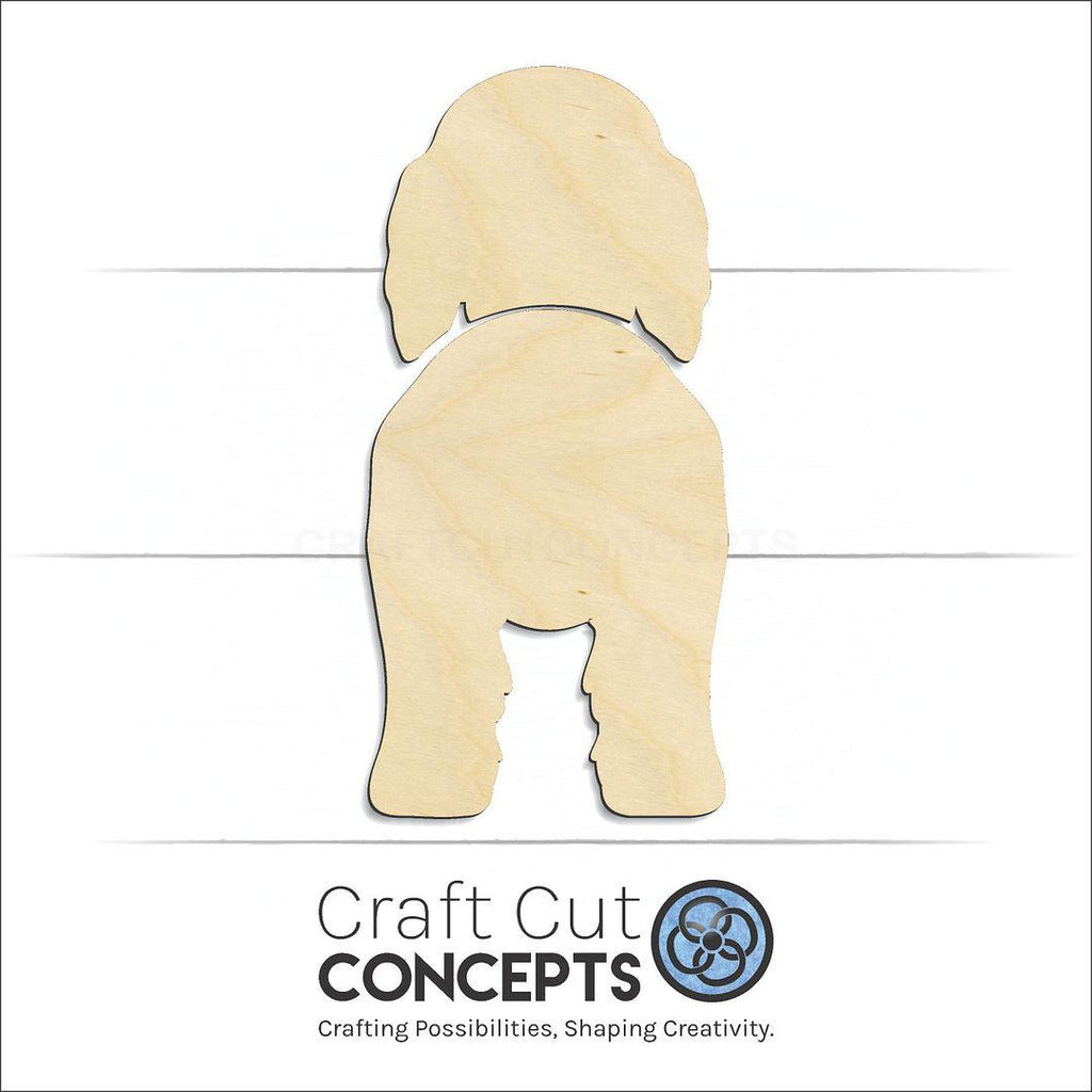 Craft Cut Concepts Logo under a wood Field Spaniel craft shape and blank