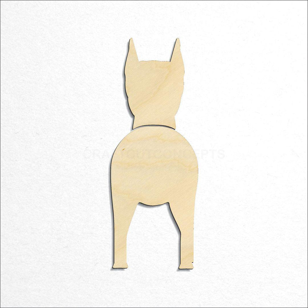 Wooden German Pinscher craft shape available in sizes of 2 inch and up