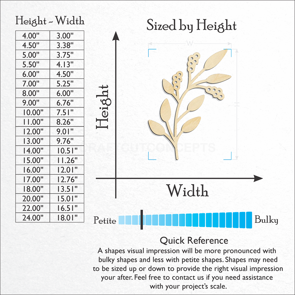 Sizes available for a laser cut Circular Assembly Olive Branch craft blank