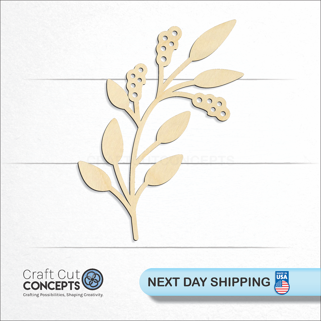 Craft Cut Concepts logo and next day shipping banner with an unfinished wood Circular Assembly Olive Branch craft shape and blank