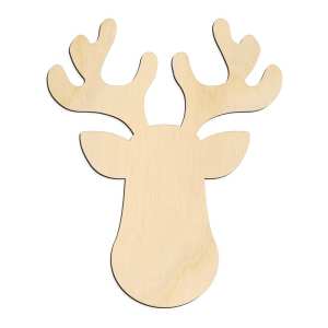 Reindeer Head with Rounded Antlers