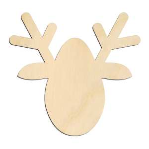 Reindeer Head with Branch Antlers