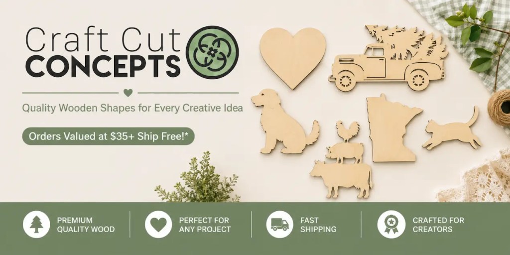 Craft Cut Concepts — quality wooden craft shapes, made to order. Orders $35+ ship free.